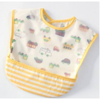 日本防水幼兒魔術貼飯衣 (無袖--小汽車黃色)